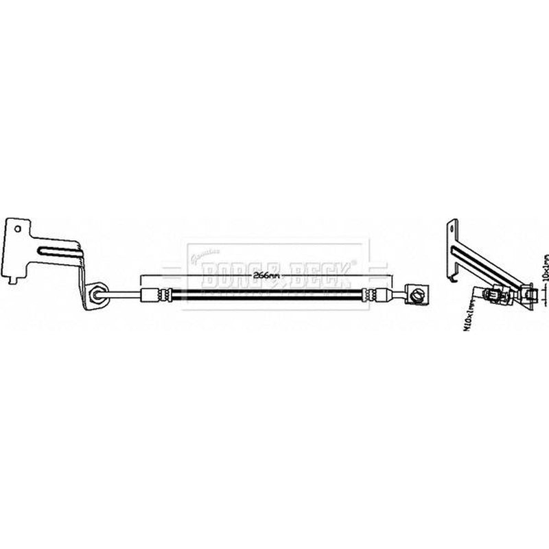 Borg & Beck Brake Hydraulic Hose Line Rear Right BBH8636