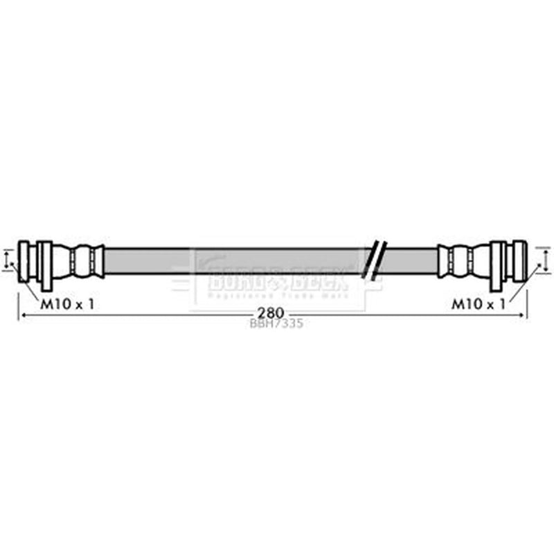 Borg & Beck Brake Hydraulic Hose Line Rear Left BBH7335