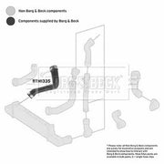 Borg & Beck Intercooler Turbo Charge Air Hose BTH1335