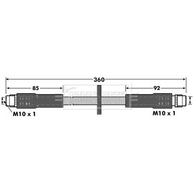 Borg & Beck Brake Hydraulic Hose Line Front Left BBH6920
