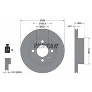 Textar 2 x Internally Vented Front Brake Discs 92146803