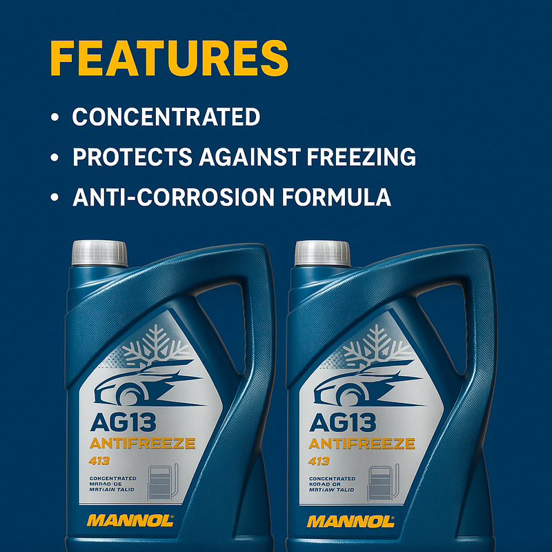 MANNOL AG13 Concentrated GREEN ANTIFREEZE COOLANT 5 L German Hi Spec - MN4113