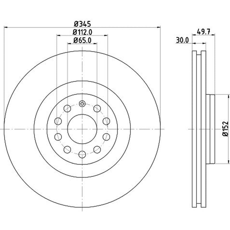 DON 2 x Internally Vented Front Brake Discs PCD12831
