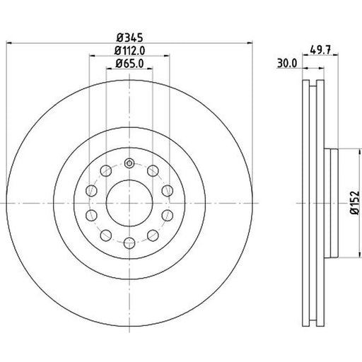 DON 2 x Internally Vented Front Brake Discs PCD12831