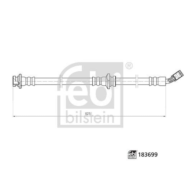 Febi Brake Hydraulic Hose Line Front Right 183699