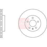 Apec 2 x Vented Front Brake Discs DSK2660