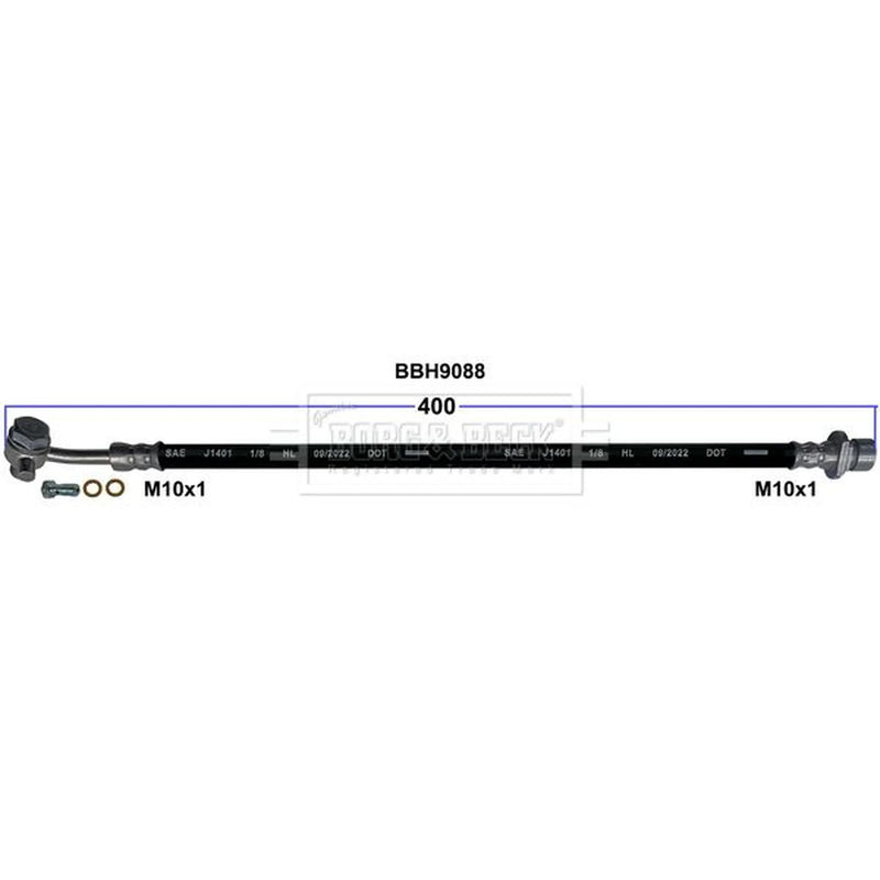 Borg & Beck Brake Hydraulic Hose Line Rear Right BBH9088