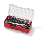Teng Tools Socket Set 19 Pieces 1/4" Drive with Belt Clip