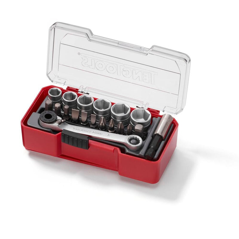 Teng Tools Socket Set 19 Pieces 1/4" Drive with Belt Clip