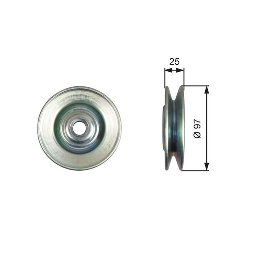 Gates V-Belt Deflection Pulley/Guide Pulley OD I T36615
