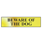 Scan Beware Of The Dog - Polished Brass Effect 200 x 50mm - 6050