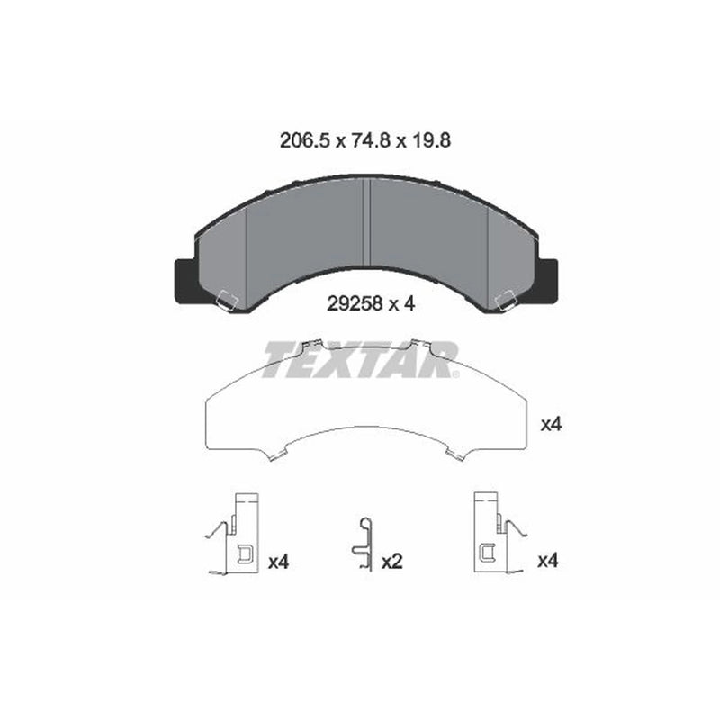 Textar Front Brake Pad Set 2925801