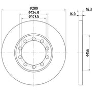 DON 2 x Solid Rear Brake Discs PCD18382
