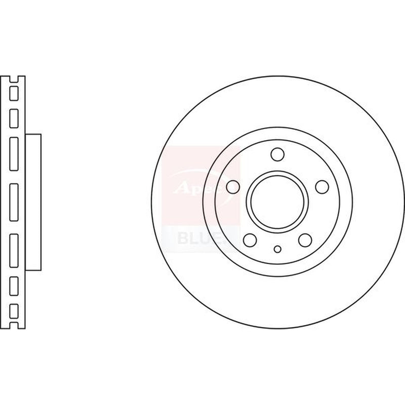 Apec 2 x Vented Front Brake Discs SDK6210
