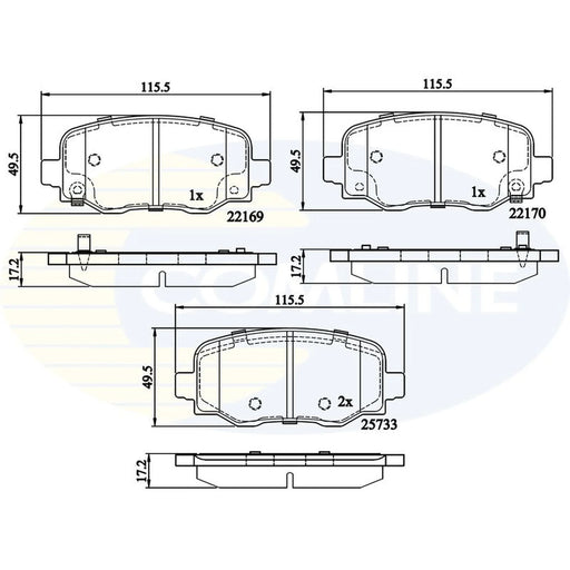 Comline 4 x Rear Brake Pad Set CBP32303