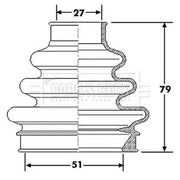 Borg & Beck Drive Shaft Bellow Kit Rear Left BCB6177