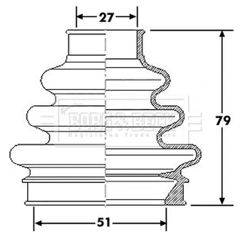 Borg & Beck Drive Shaft Bellow Kit Rear Left BCB6177