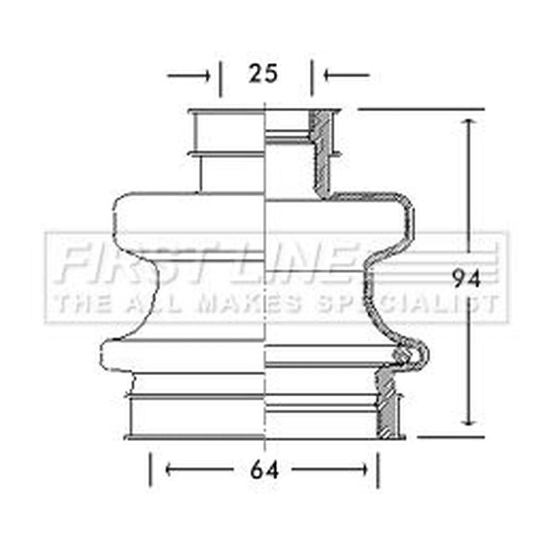 First Line Drive Shaft Bellow Kit Rear Left FCB2758