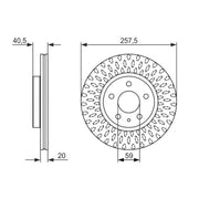 Bosch 2 x Vented Front Brake Discs 0 986 479 647