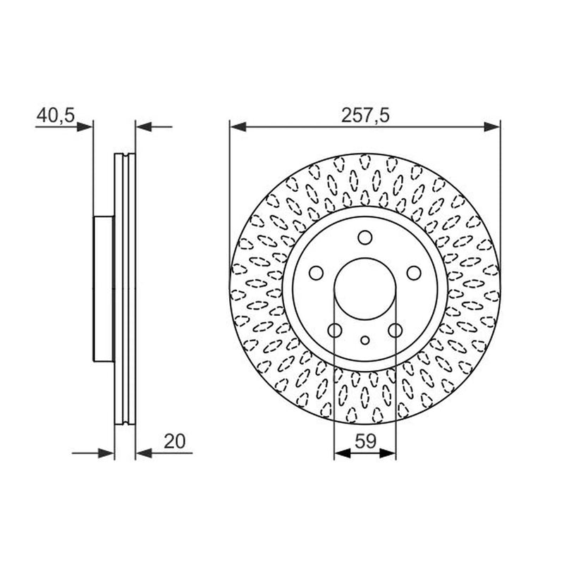 Bosch 2 x Vented Front Brake Discs 0 986 479 647