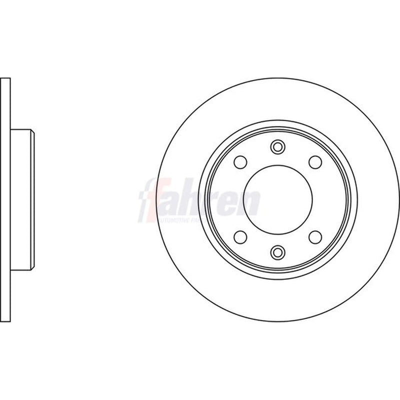 Fahren 2 x Solid Rear Brake Discs FBD6059