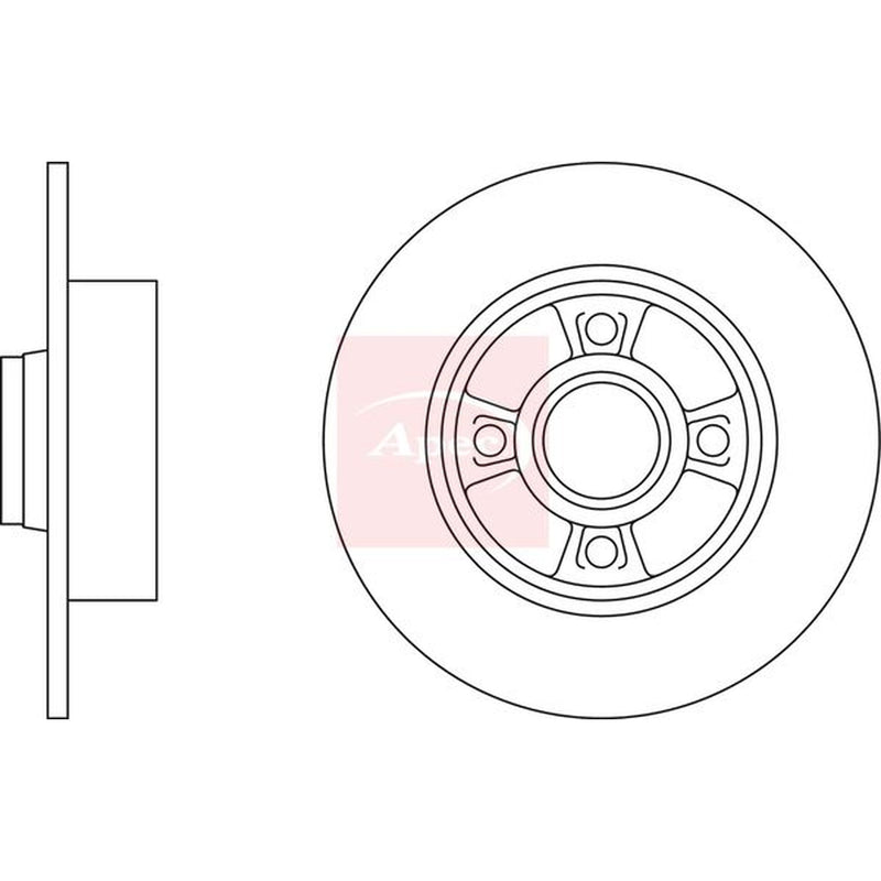 Apec 2 x Solid Rear Brake Discs DSK2550