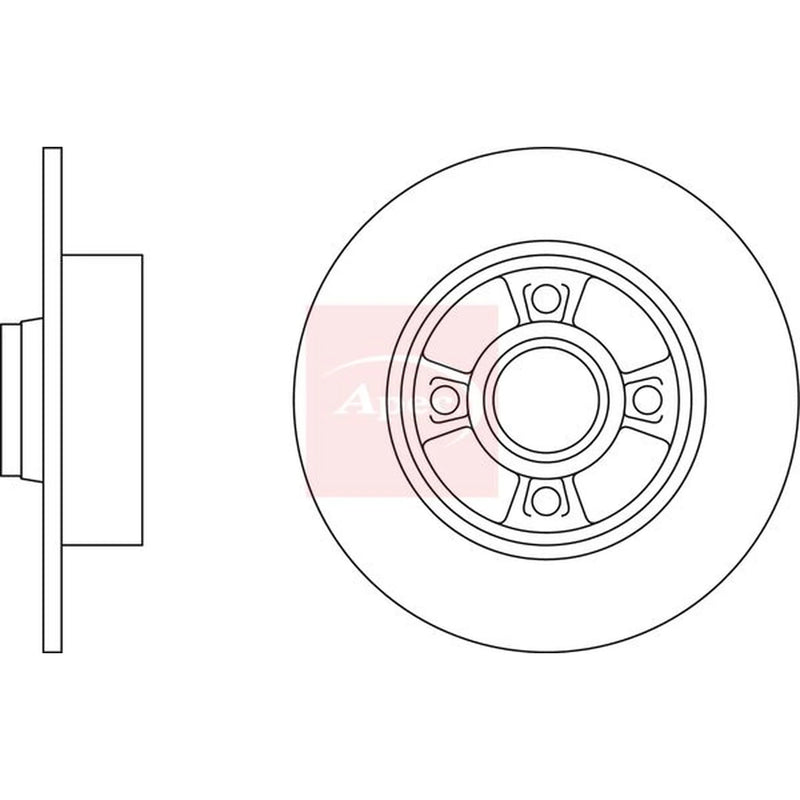 Apec 2 x Solid Rear Brake Discs DSK2550