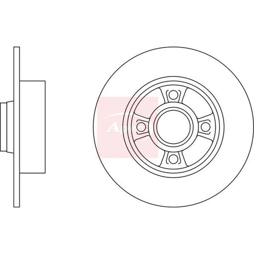 Apec 2 x Solid Rear Brake Discs DSK2550