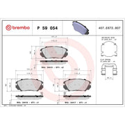 Brembo 4 x Front Brake Pad Set P59054