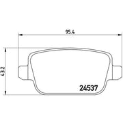 Brembo 4 x Rear Brake Pad Set P44017