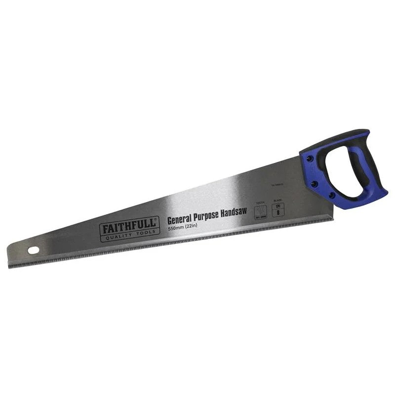 Faithfull General-Purpose Hardpoint Handsaw 550mm (22in) 8 TPI - FAISAWG22