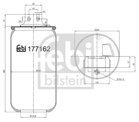 Febi Air Suspension Bellow 130mm Front Left