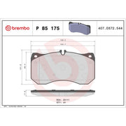 Brembo 4 x Front Brake Pad Set P85175