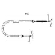 Bosch Handbrake Cable Right Rear 1 987 477 939