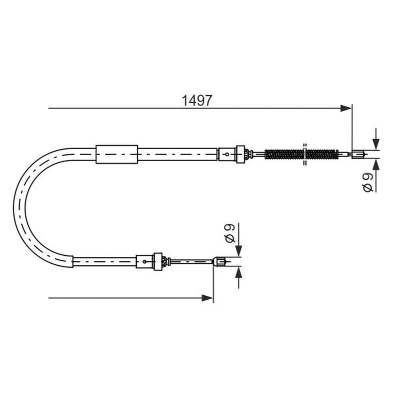 Bosch Handbrake Cable Right Rear 1 987 477 939