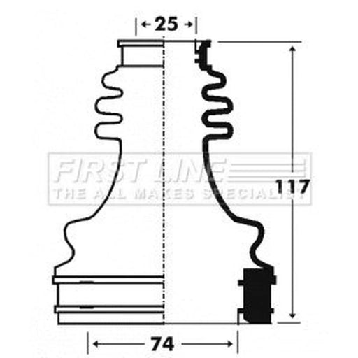 First Line Drive Shaft Bellow Kit Front Left FCB2916