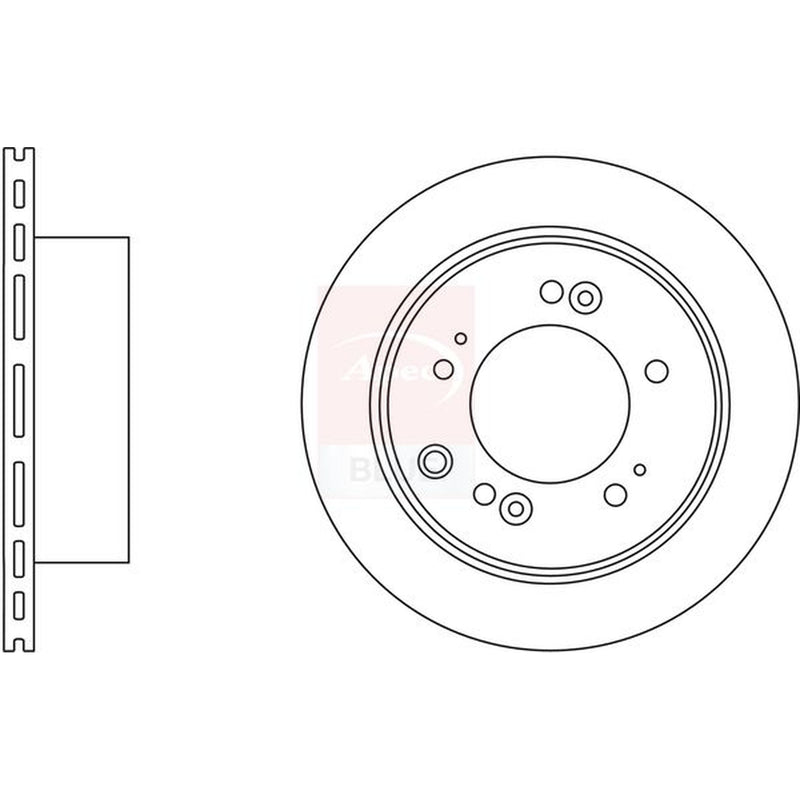 Apec 2 x Vented Rear Brake Discs SDK6637