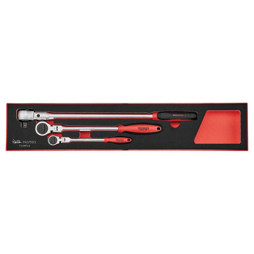 Teng Tools Long Arm Ratchet Flex Head Set TEXRF03 3 Pieces