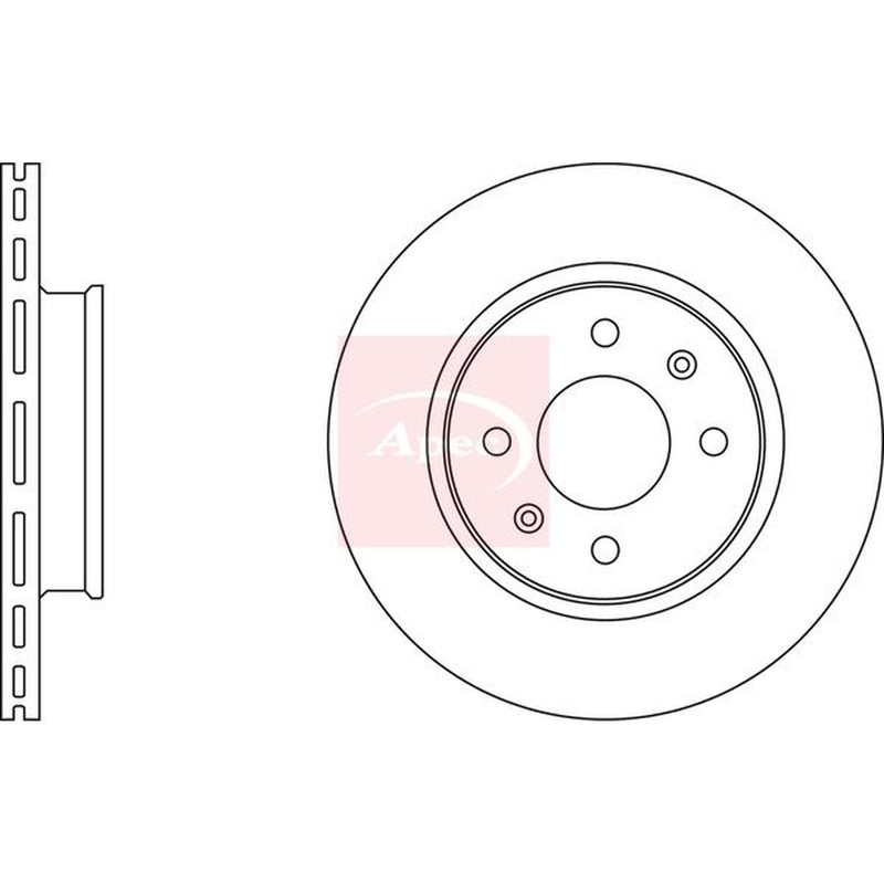 Apec 2 x Vented Front Brake Discs DSK2846