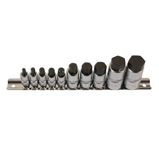 Laser Tools Hex Socket Bit Set 1/4"D, 3/8"D, 1/2"D 10pc - PL