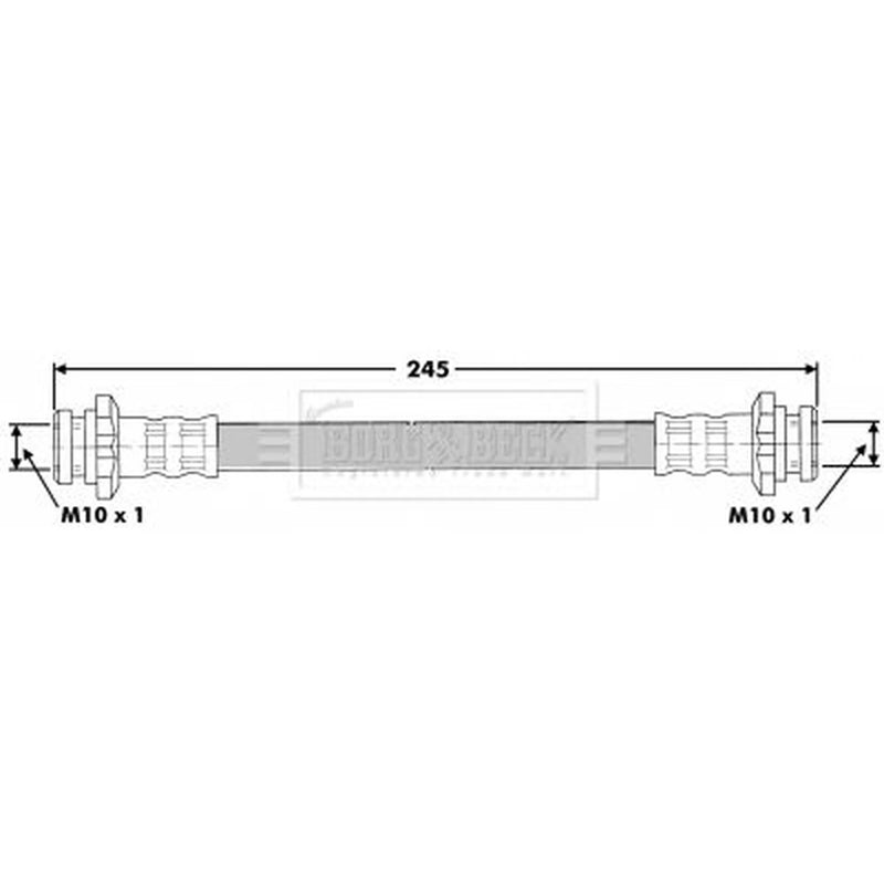 Borg & Beck Brake Hydraulic Hose Line Rear Left BBH6772