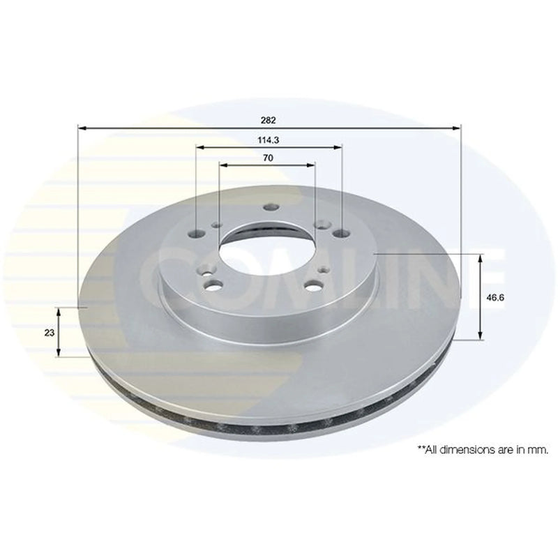 Comline 2 x Internally Vented Front Brake Discs ADC0531V