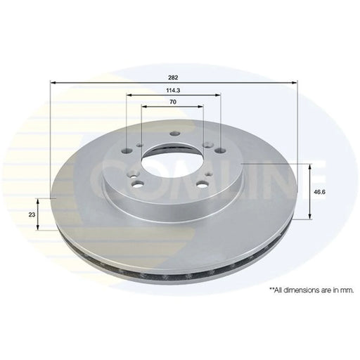 Comline 2 x Internally Vented Front Brake Discs ADC0531V