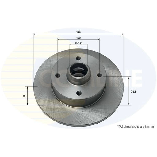 Comline 2 x Solid Rear Brake Discs ADC1416