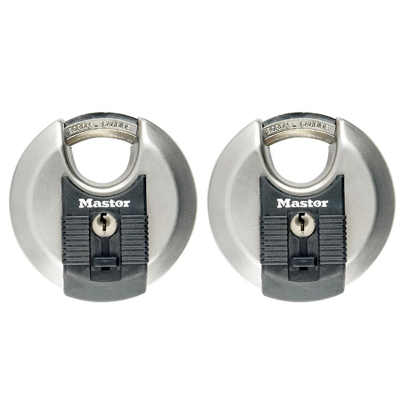 Master Lock Excell™ Stainless Steel Discus 70mm Padlock Keyed Alike x 2