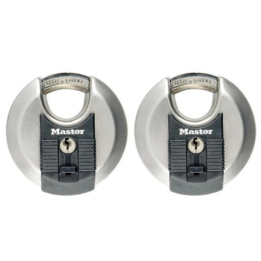 Master Lock Excell™ Stainless Steel Discus 70mm Padlock Keyed Alike x 2