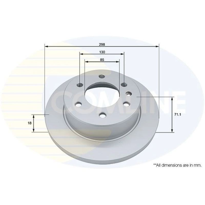 Comline 2 x Solid Rear Brake Discs ADC4077
