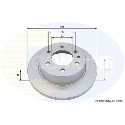 Comline 2 x Solid Rear Brake Discs ADC4077