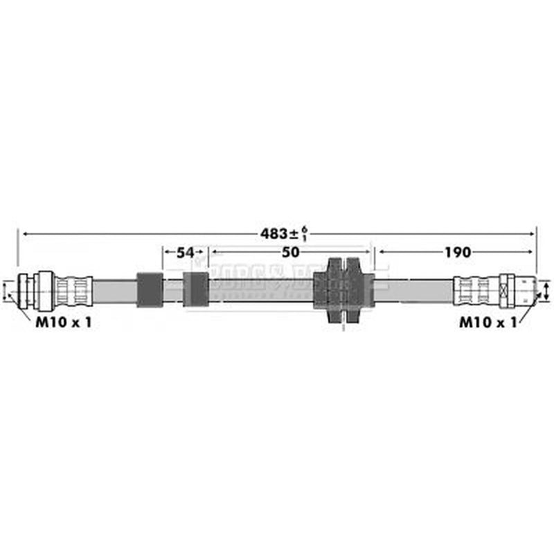 Borg & Beck Brake Hydraulic Hose Line Front Left BBH6982