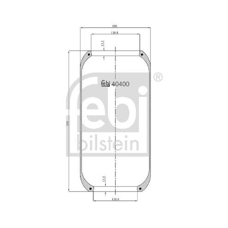 Febi Air Suspension Bellow 190mm Front Right 40400